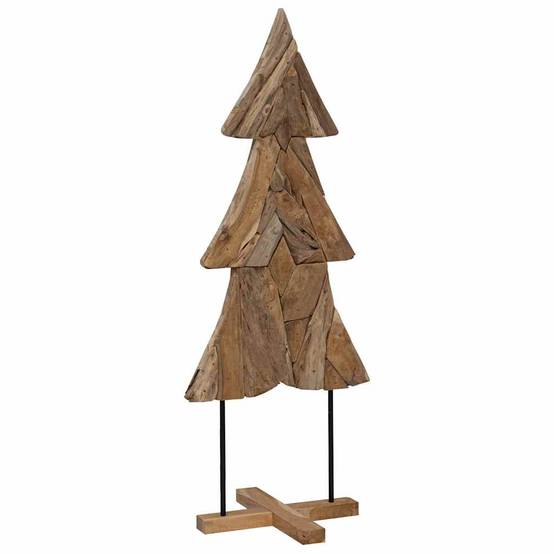 Arbre de Noël design en bois de teck massif pour décoration intérieure 150 cm – ComfortXL Outdoor Living - Image 2