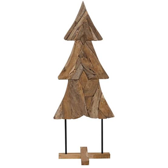 Arbre de Noël design en bois de teck massif pour décoration intérieure 150 cm – ComfortXL Outdoor Living - Image 4