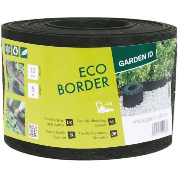 Garden ID - Bordure de jardin en caoutchouc recyclé - GARDEN ID Eco Border - 5 m H10 cm - Indestructible - Flexible, pose droite ou courbé - Image 1