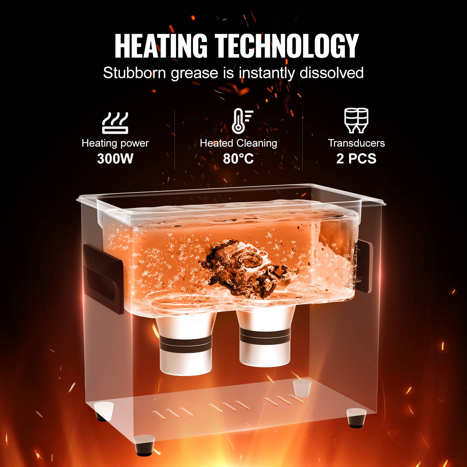 VEVOR Nettoyeur ultrasons numérique 3L, 120W, mode doux et dégazage, chauffage/minuterie, pour prothèses, bijoux, outils. - Image 3