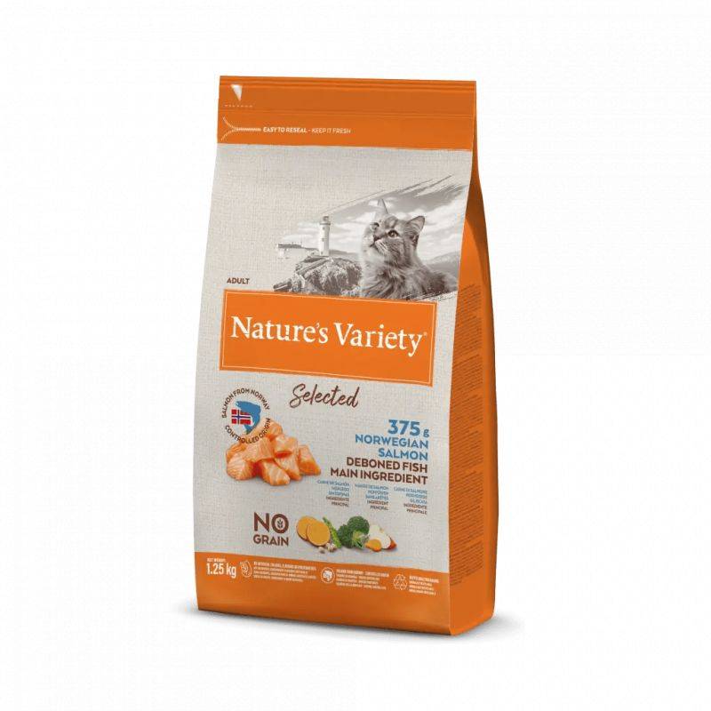 CROQUETTE CHAT - SELECTED SAUMON - NATURE'S VARIETY 1,25 kg - Image 1