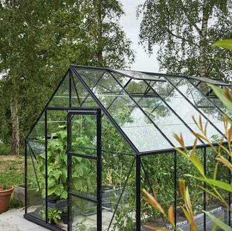 Halls - Serre de jardin Universal en verre horticole avec base 9.9m², Couleur Aluminium - Image 7