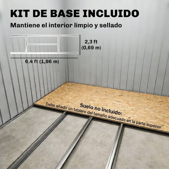 Abri de jardin 213x130x185 cm remise métallique extérieure outils blanc - Image 8