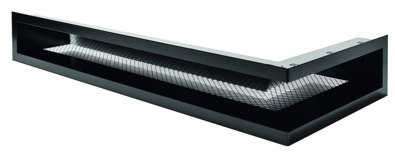 Grille d’angle gauche blanche – 700 x 300 x 110 mm – ventilation murale