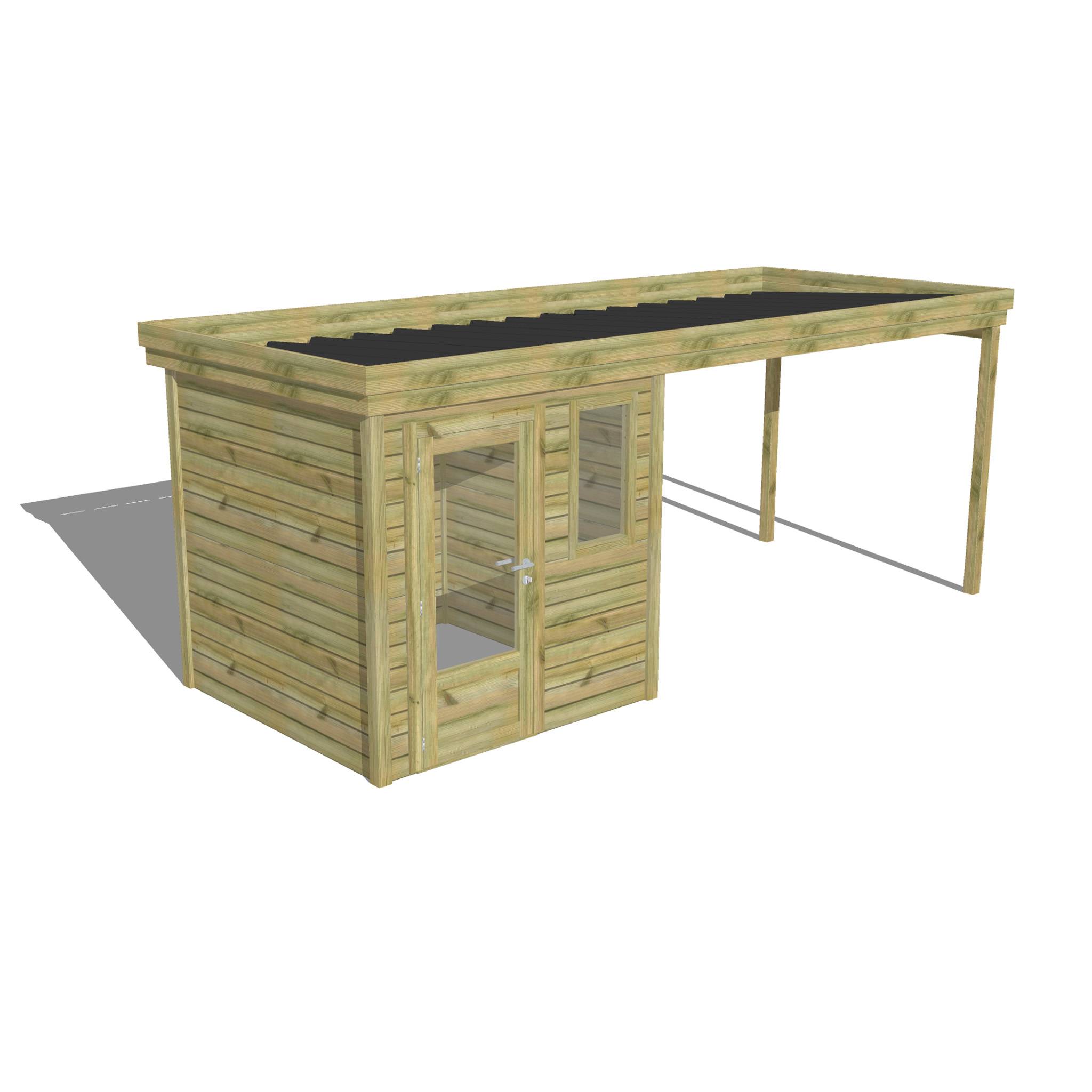 Abri Français - ABRI DE JARDIN bois autoclave 27mm - 5,64x2,14m / 12m2 - Bac acier - Abri Français - Image 1