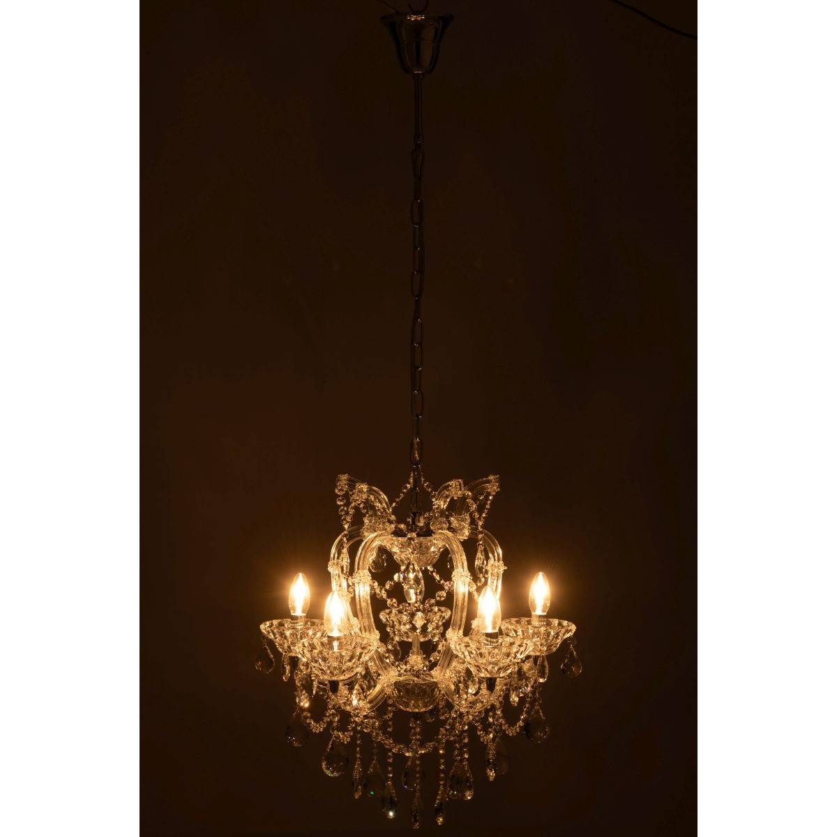 J-Line - Lustre en Verre "Antique" 57cm Transparent - Image 4