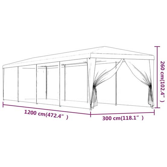 Pergola Kiara rouge 300 X 1200 X 260 cm - P87209R - Image 7