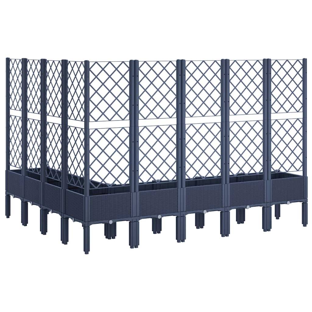 Vidaxl - Jardinière avec treillis bleu gris 200x160x142 cm PP vidaXL 367941 - Image 6