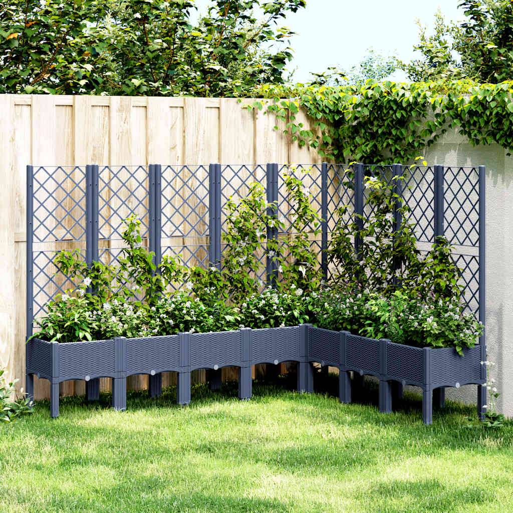 Vidaxl - Jardinière avec treillis bleu gris 200x160x142 cm PP vidaXL 367941 - Image 1
