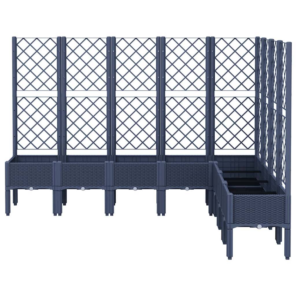 Vidaxl - Jardinière avec treillis bleu gris 200x160x142 cm PP vidaXL 367941 - Image 8