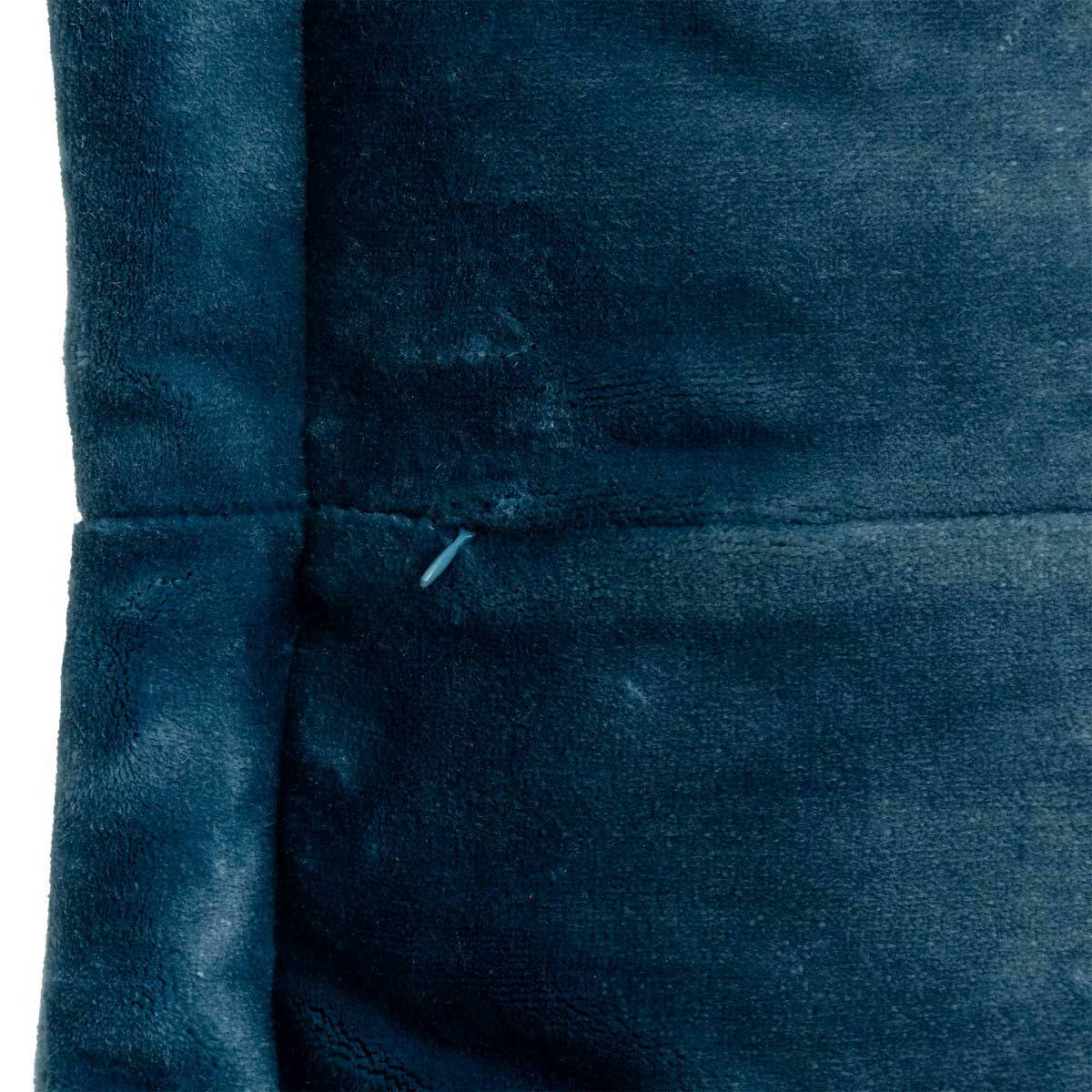 Coussin Déco Flanelle "Cuddly" 53x53cm Bleu Égéen - Image 3