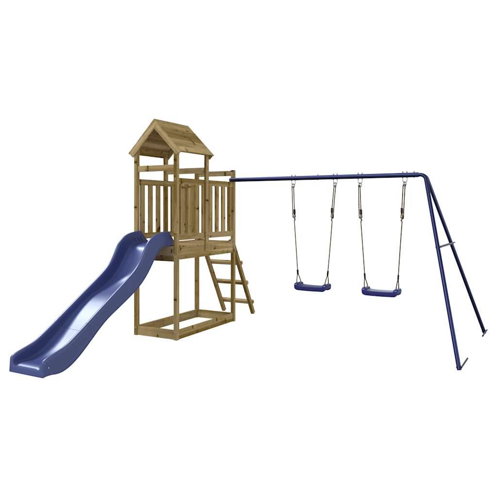 Aire de jeux d'extérieur - Jeu Plein air enfant bois de pin imprégné-JU1564 - Image 1