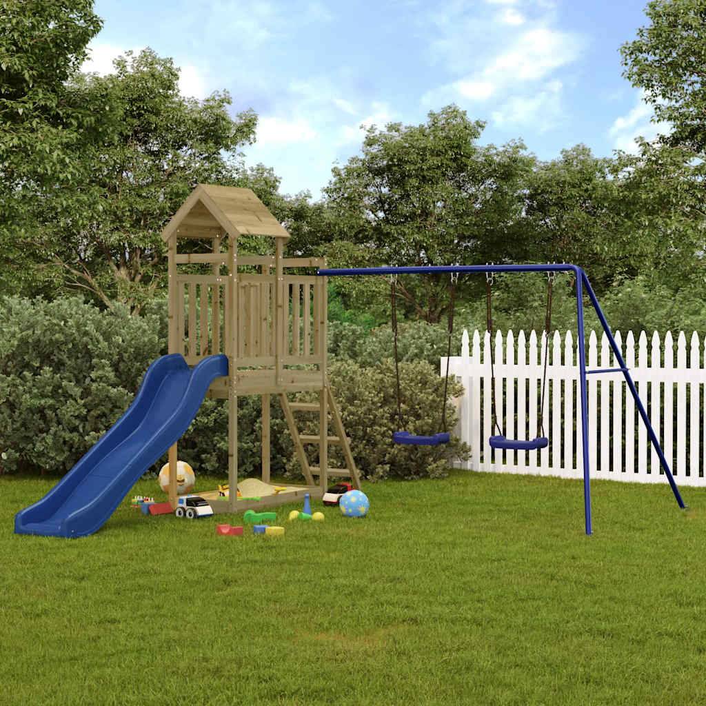 Aire de jeux d'extérieur - Jeu Plein air enfant bois de pin imprégné-JU1564 - Image 2