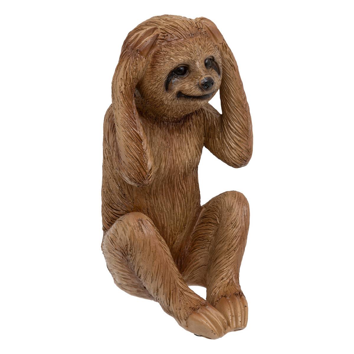 Objet déco Lot de 3 Paresseux en résine marron H 18 cm - Image 3