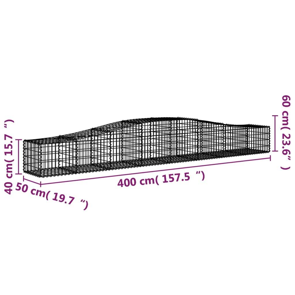 Vidaxl - Paniers à gabions arqués 10 pcs 400x50x40/60 cm Fer galvanisé vidaXL 3145925 - Image 3