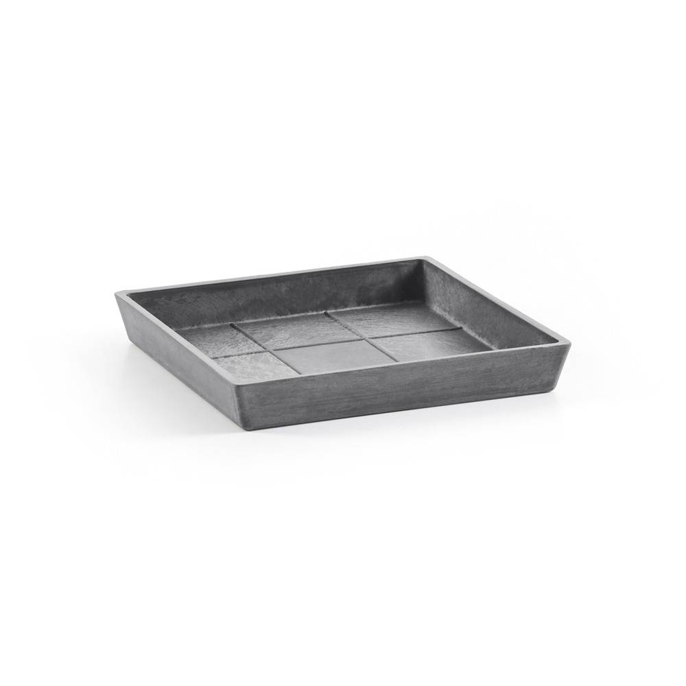 Ecopots - Soucoupe Square 20 Gris - 18 x 18 x H. 2,5 cm ECOPOTS
