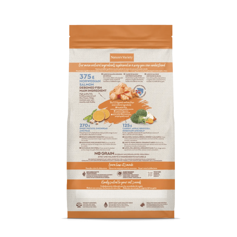 CROQUETTE CHAT - SELECTED STERILISE - SAUMON NORVEGIEN - NATURE'S VARIETY 3 kg - Image 2