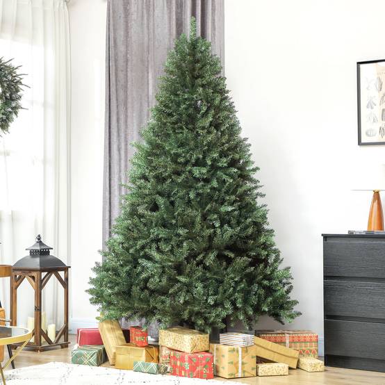 Sapin de Noël artificiel 210 cm, arbre de Noël réaliste avec 2641 pointes de branche articulée, support en métal, vert - Image 4