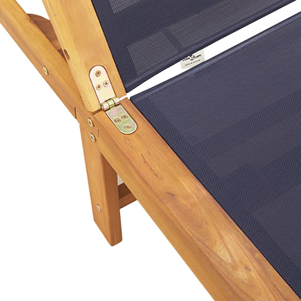 Maison Chic - Lot de 2 Bain de soleil - Transats - Chaises longues bleu bois d'acacia solide et textilène - MEUBLE PRO - Image 6