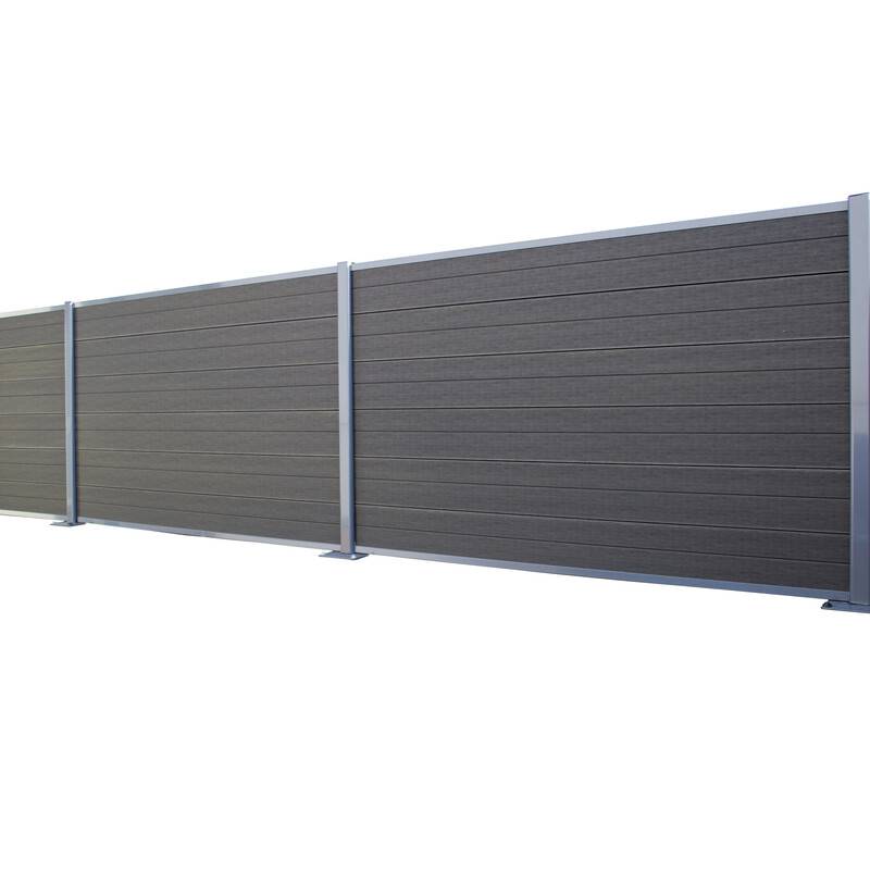 Kit complet extension clôture composite coextrudé 1,50 L x 1,80 H (lames réversibles) - Gris anthracite/Gris clair, H 180 cm, L 150 cm - Image 1
