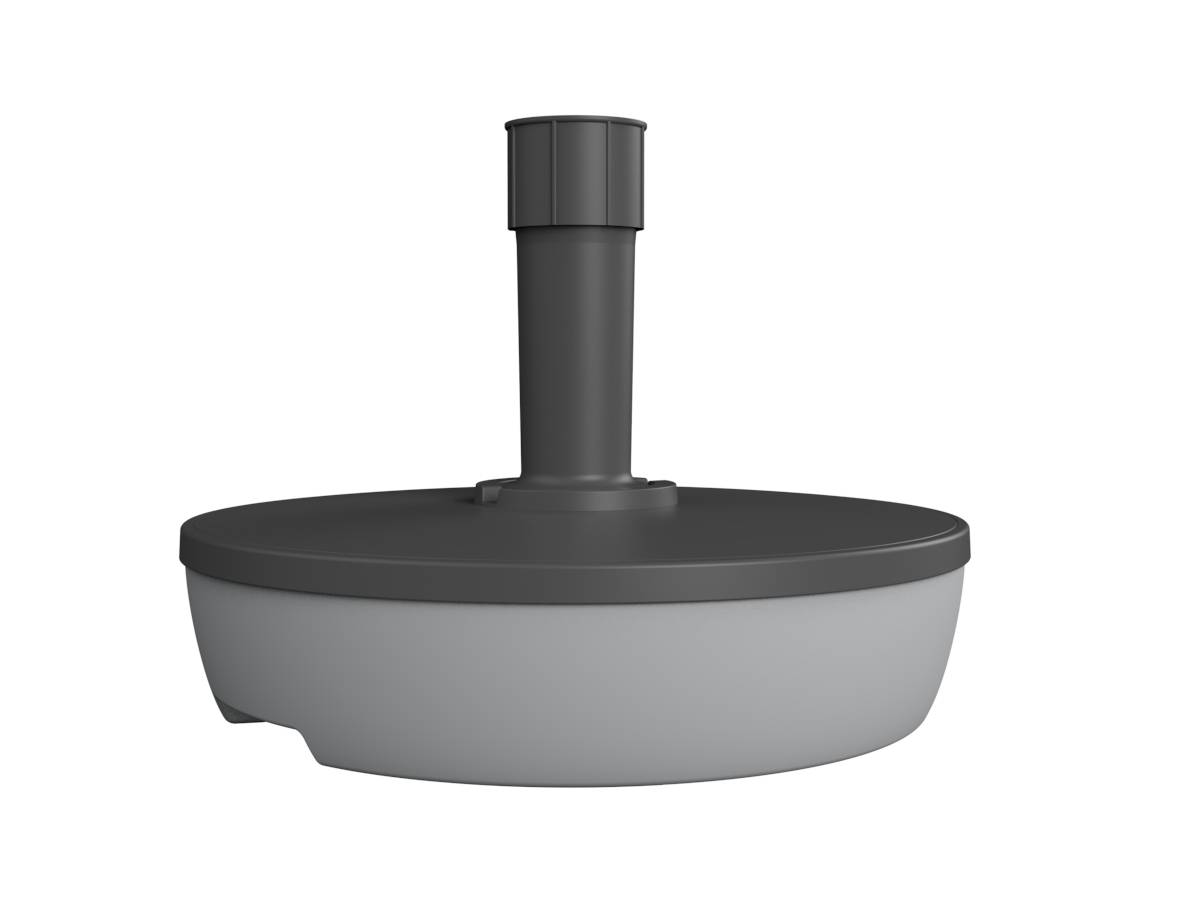 Eda - Pied de parasol rond en plastique à remplir 20 L  gris foncé/béton - EDA
