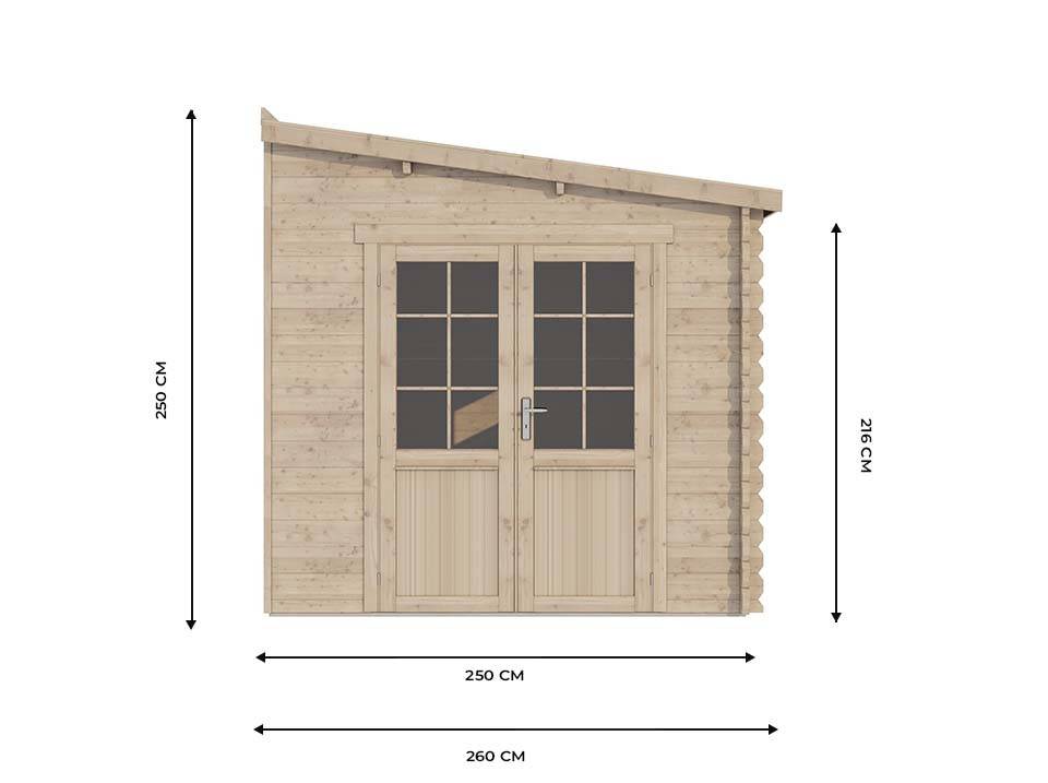 Direct Abris - Abri de Jardin Bois Adossable 9m² - 250 x 360 cm - Epaisseur Murs : 28mm - Cabanon de Jardin - ADOSS 9 - Image 2