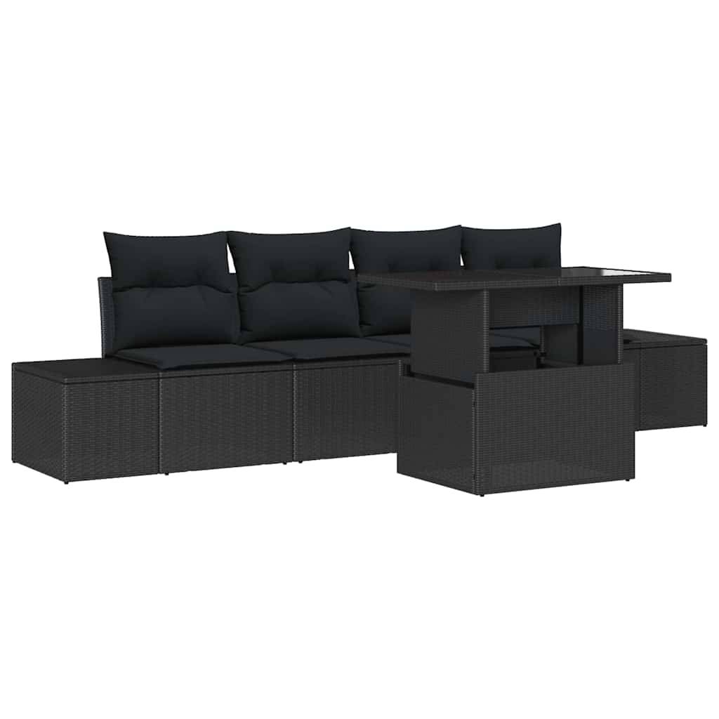 ComfortXL - Salon de Jardin Noir 5 Pièces Configuration Latérale Acier et Résine – ComfortXL Outdoor Living - Image 2