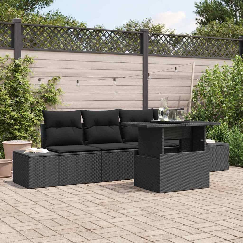 ComfortXL - Salon de Jardin Noir 5 Pièces Configuration Latérale Acier et Résine – ComfortXL Outdoor Living