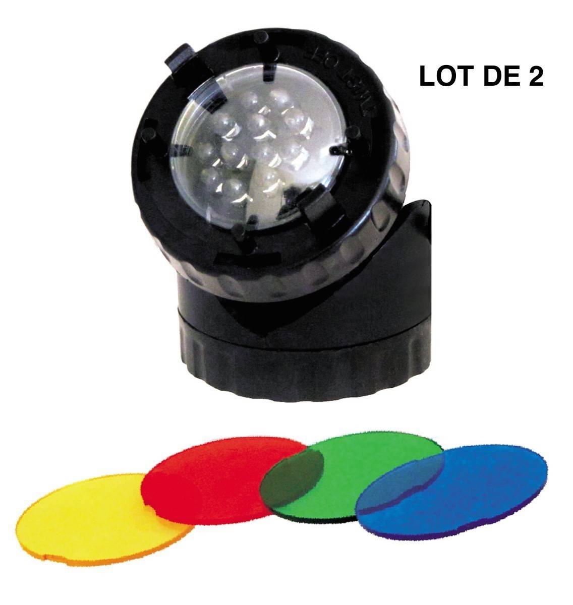 Lot de 2 Spots Led 1,5W Immergeables Pour Bassin De Jardins  Et Piscine