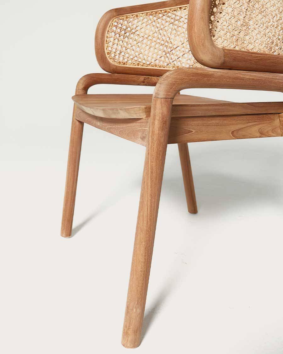 Moon - Chaise en teck massif et cannage rotin - UNIQKA - Image 9