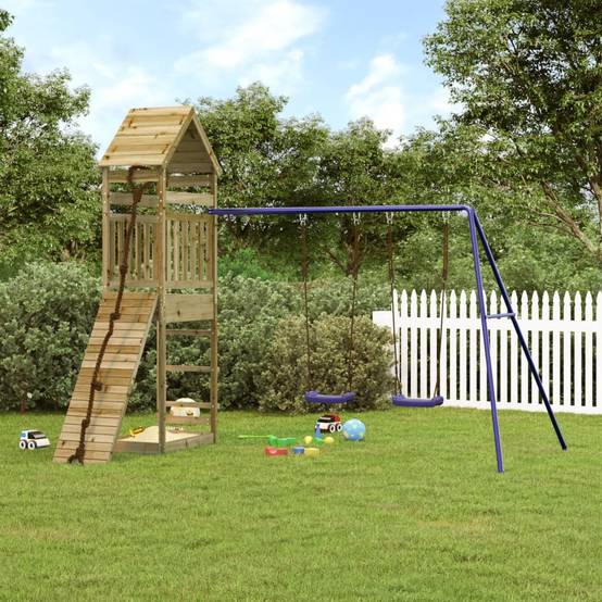 Aire de jeux d'extérieur - Jeu Plein air enfant bois de pin imprégné-JU1563 - Image 2