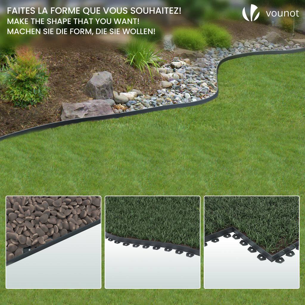 Bordure de jardin flexible en PVC 40m avec 80 piquets - hauteur 5cm - anthracite - Image 3