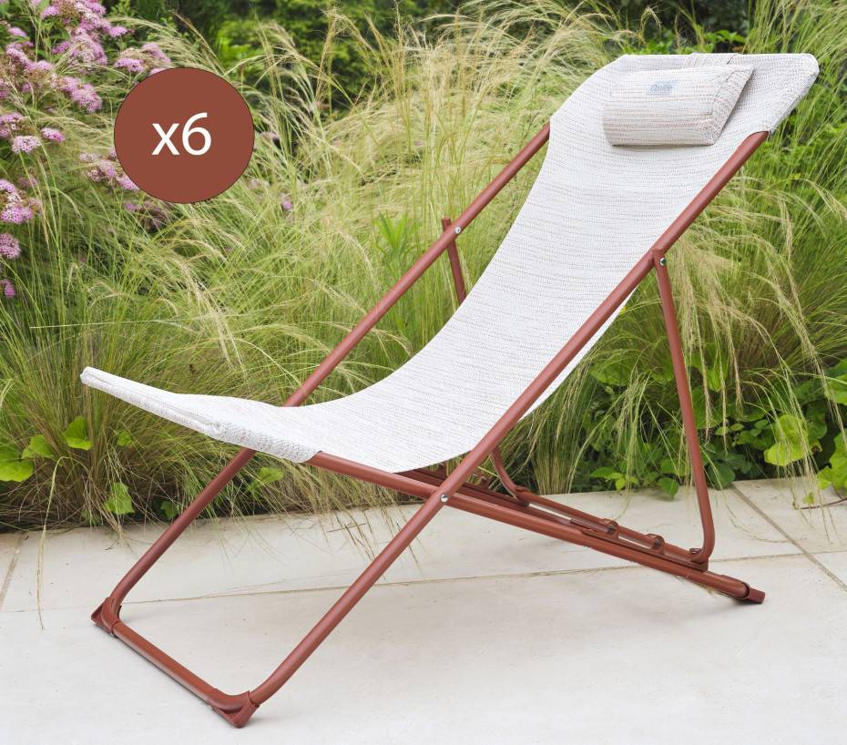 Ozalide - Lot de 6 Chiliennes en acier  terracotta  SUNNY