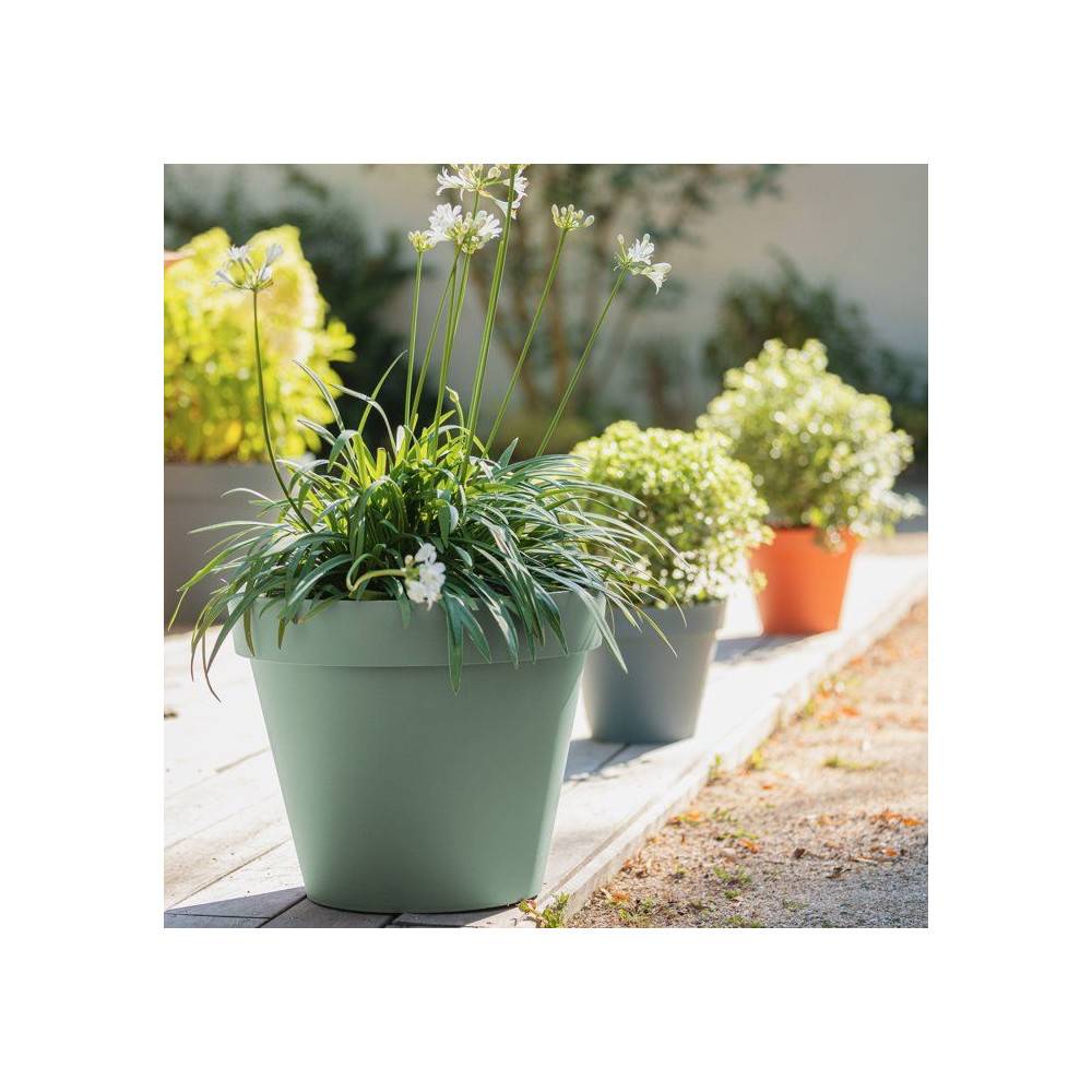 Eda - Pot de fleurs rond Toscane Ø 60 x H.47 cm - Orange terre battue - Eda - Image 5