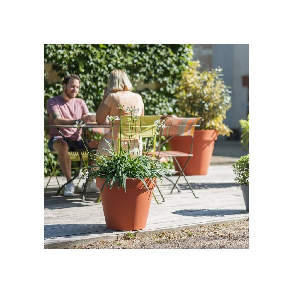 Eda - Pot de fleurs rond Toscane Ø 60 x H.47 cm - Orange terre battue - Eda - Image 4