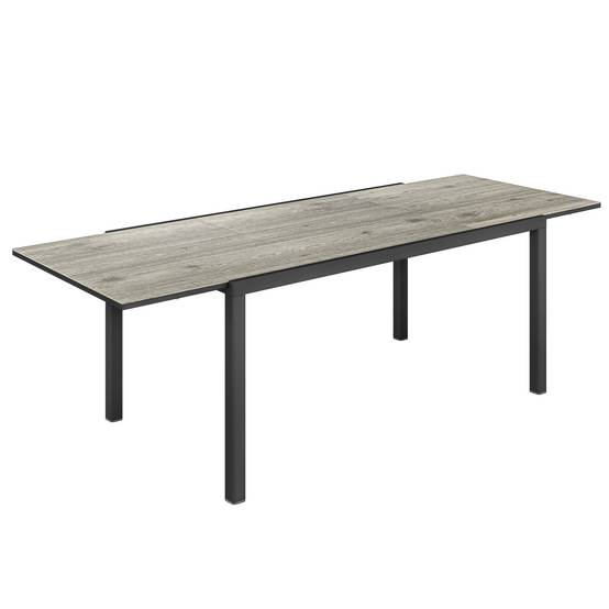 Outsunny - Table de jardin extensible 6-8 personnes 160/240cm effet bois gris - Image 1