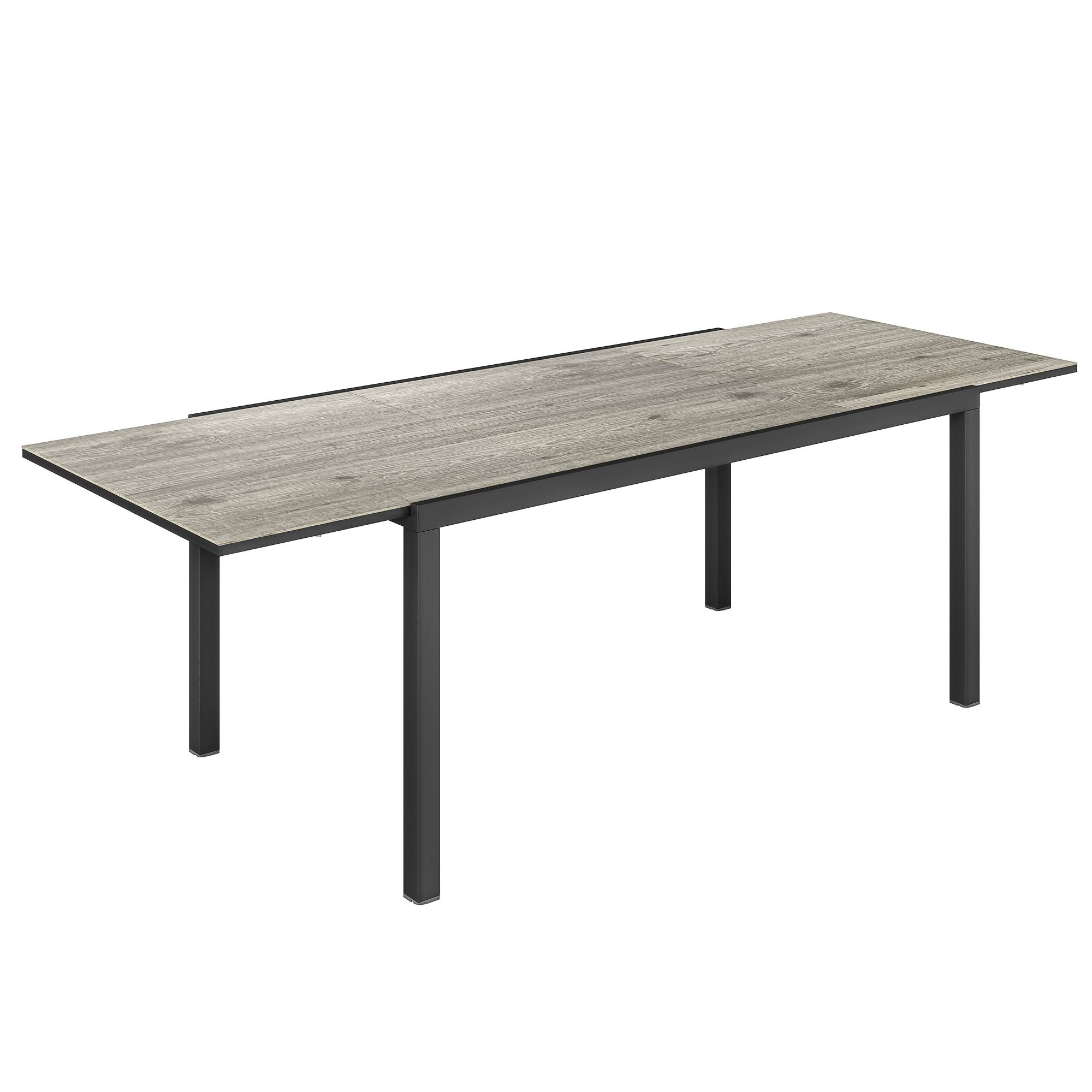 Outsunny - Table de jardin extensible 6-8 personnes 160/240cm effet bois gris - Image 1