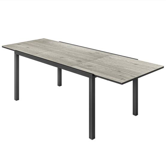 Outsunny - Table de jardin extensible 6-8 personnes 160/240cm effet bois gris - Image 5