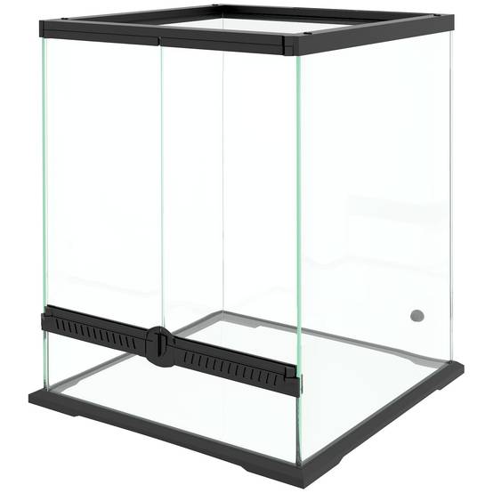 Terrarium verre 45×45×60cm noir, verrouillable, gestion des câbles - Image 2