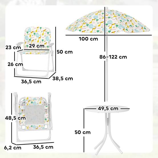 Outsunny - Salon de jardin enfant pliable - Image 3