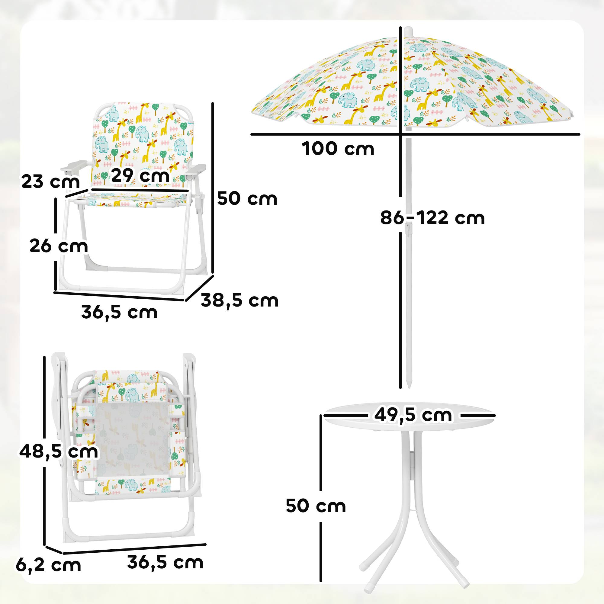 Outsunny - Salon de jardin enfant pliable - Image 3