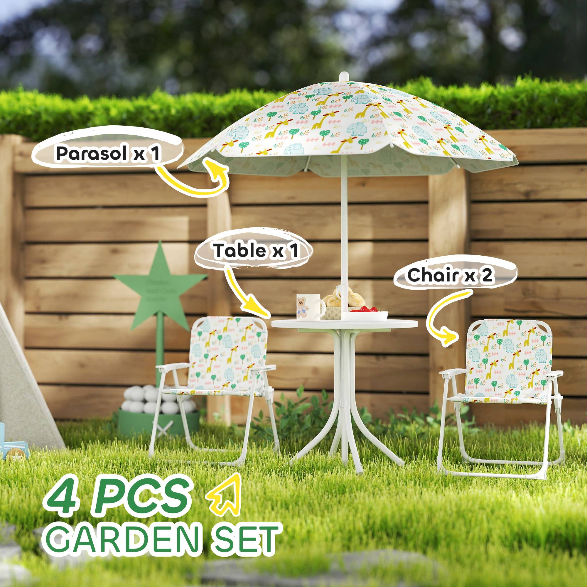 Outsunny - Salon de jardin enfant pliable - Image 4