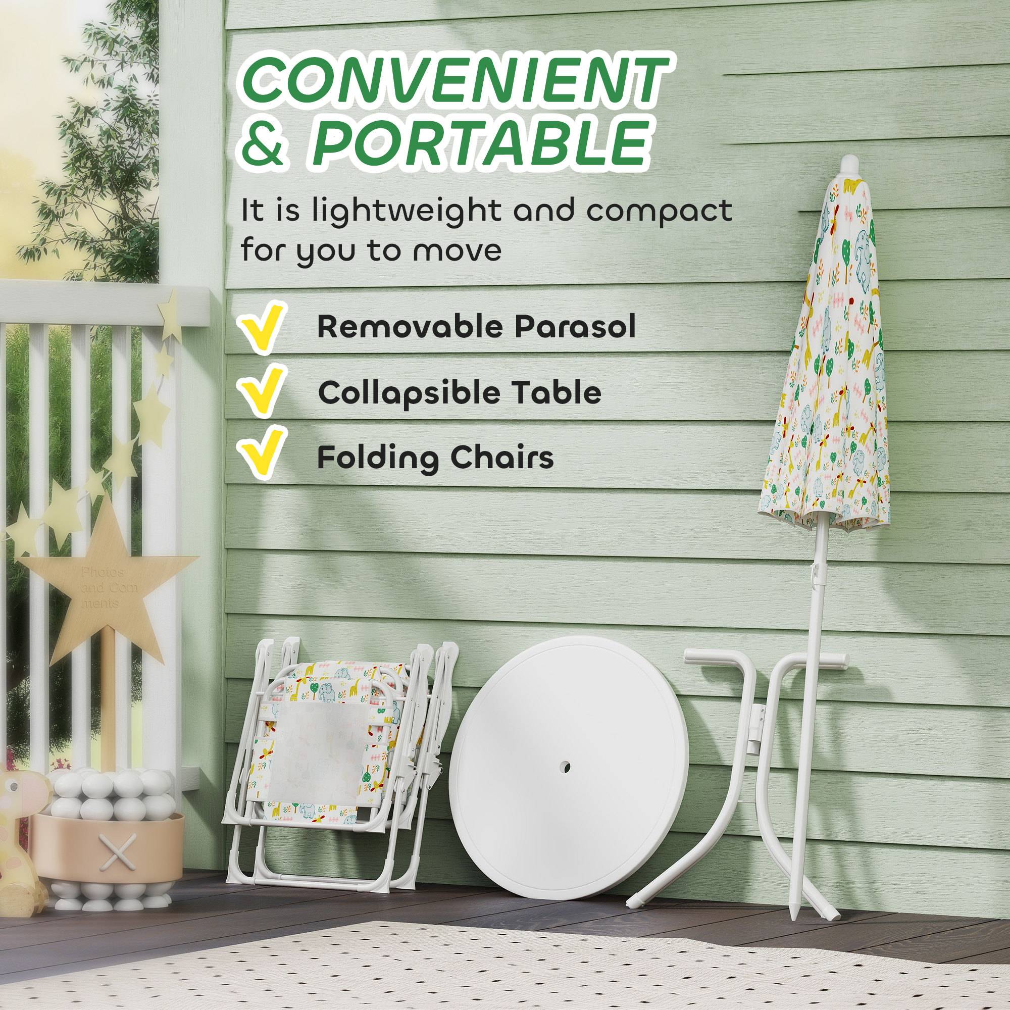 Outsunny - Salon de jardin enfant pliable - Image 5