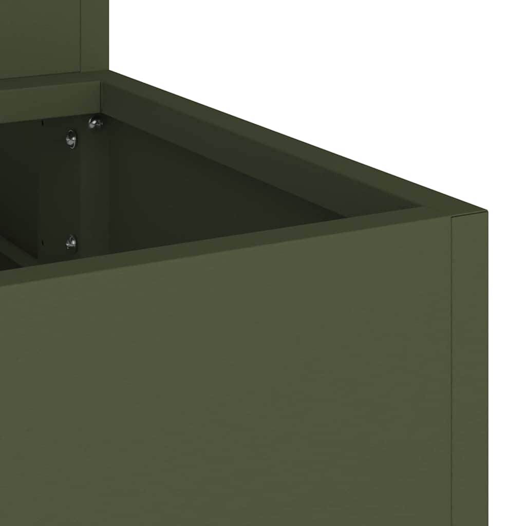 Cache-pot | Bac à fleurs de jardin Vert olive 90 x 90 x 35 cm - Image 9