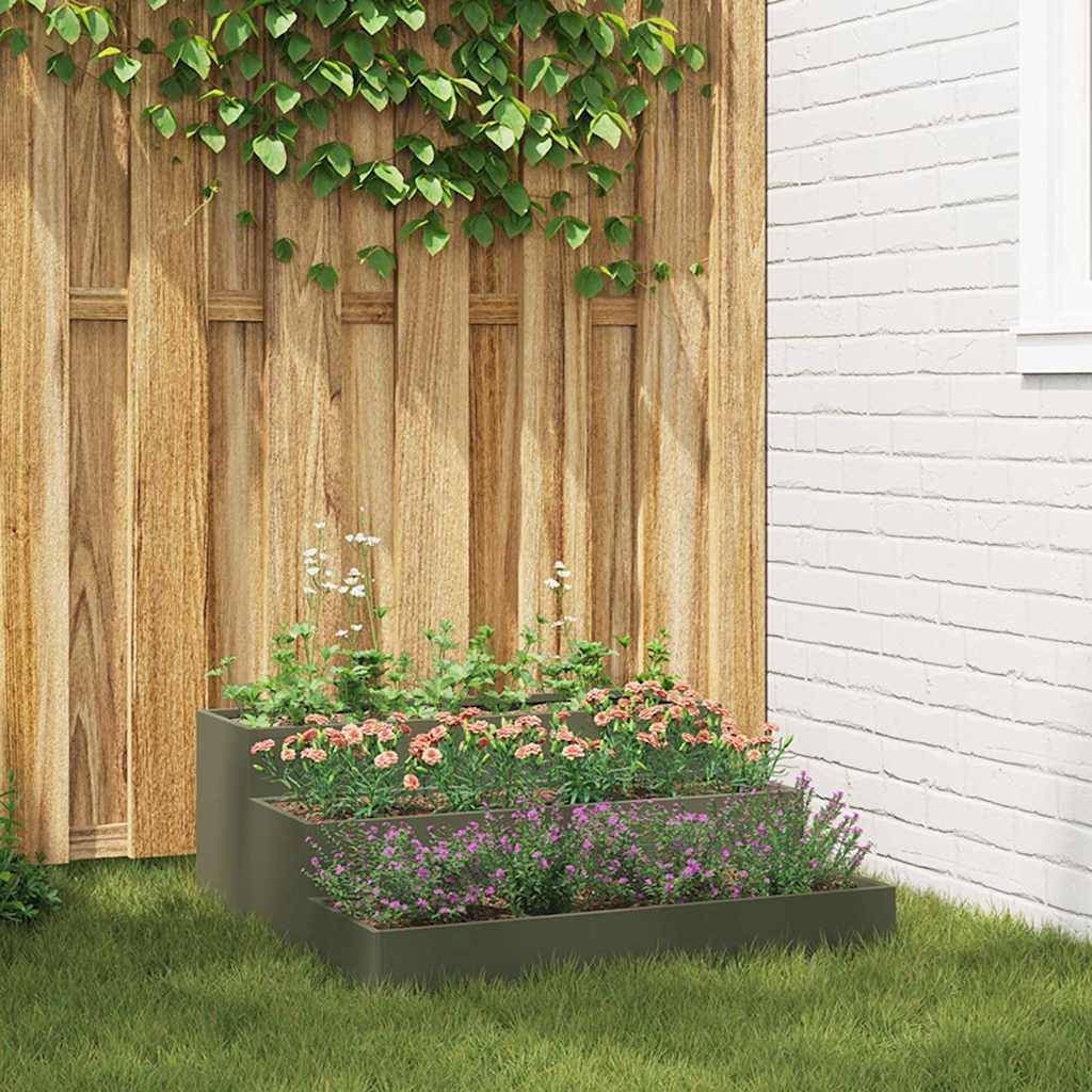 Cache-pot | Bac à fleurs de jardin Vert olive 90 x 90 x 35 cm - Image 2
