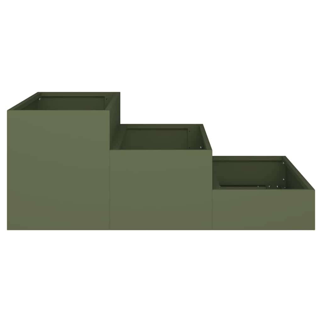 Cache-pot | Bac à fleurs de jardin Vert olive 90 x 90 x 35 cm - Image 7