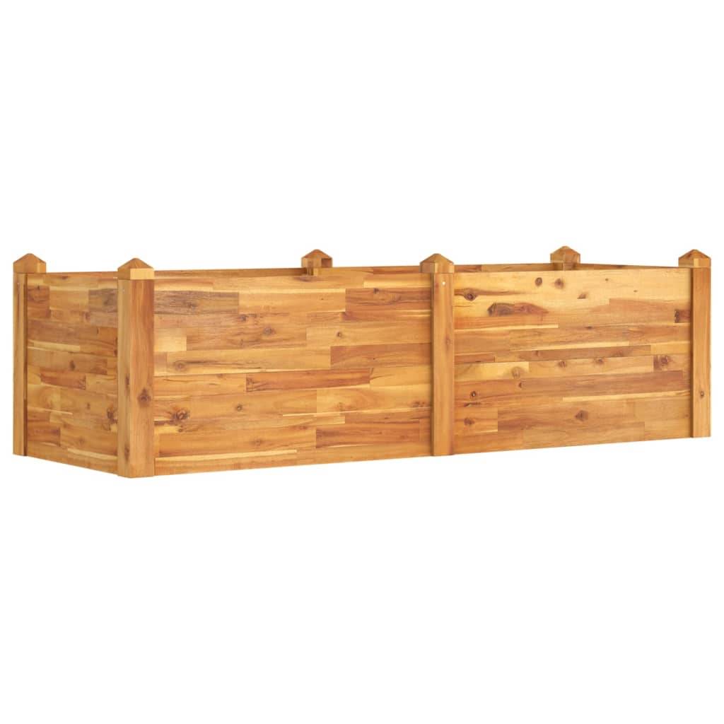 Grand carré potager en bois d'acacia empilable pour jardin et terrasse 160cm – ComfortXL Outdoor Living - Image 2