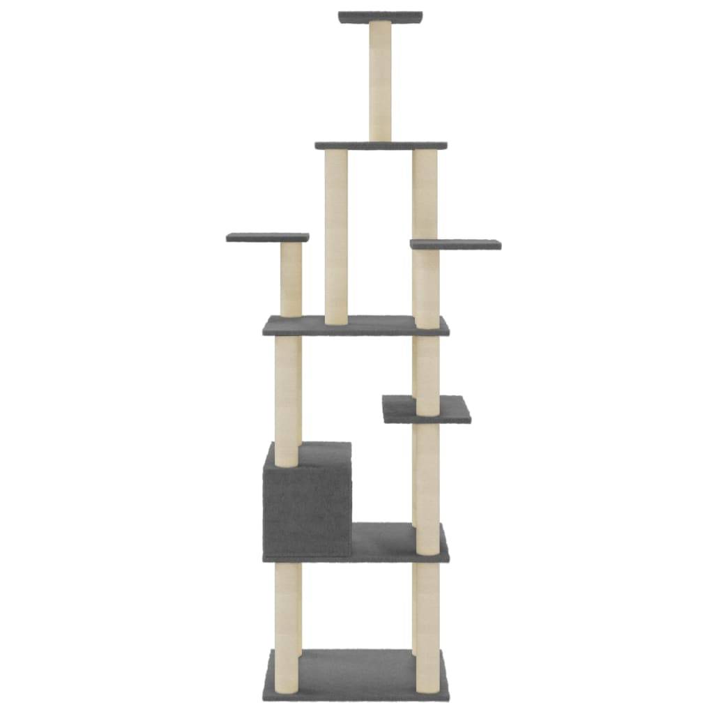 Vidaxl - Arbre à chat avec griffoirs en sisal Gris foncé 183 cm vidaXL 171484 - Image 6