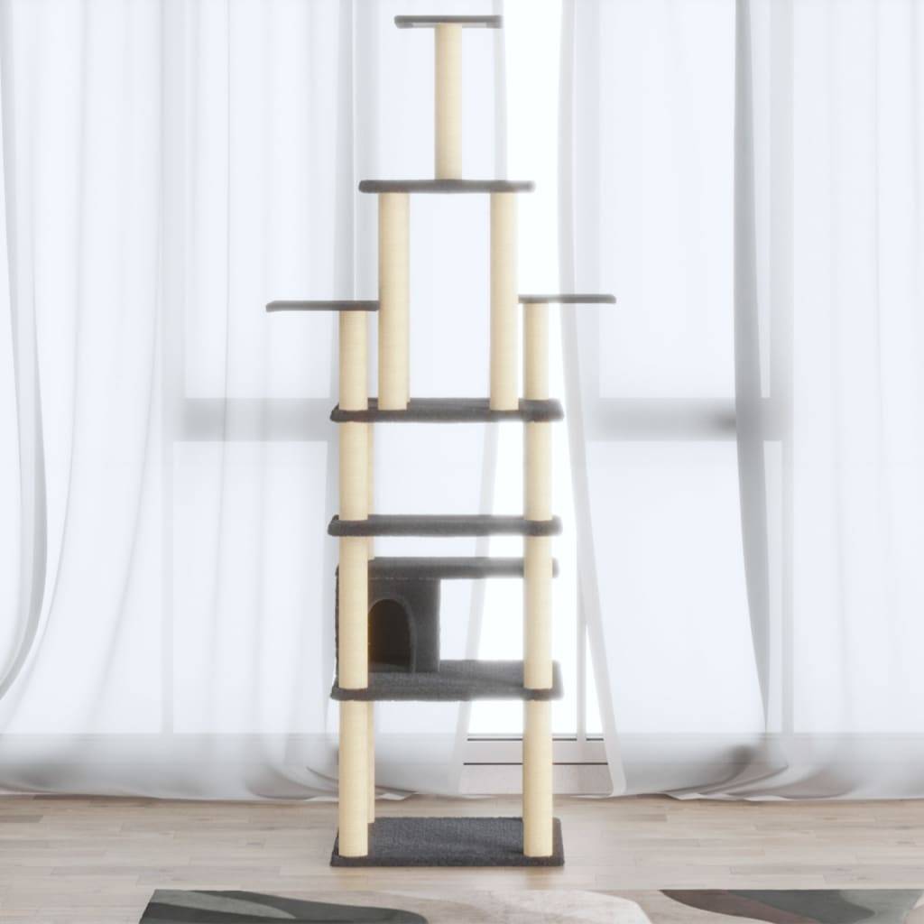 Vidaxl - Arbre à chat avec griffoirs en sisal Gris foncé 183 cm vidaXL 171484 - Image 1