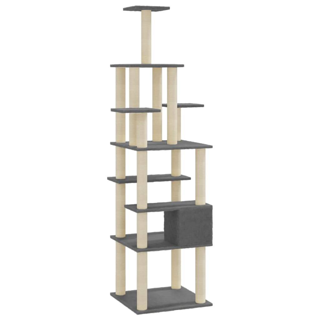 Vidaxl - Arbre à chat avec griffoirs en sisal Gris foncé 183 cm vidaXL 171484 - Image 7